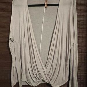 Draped Front Gray Top